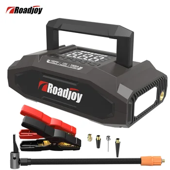 Roadjoy Car Jump Starter Compressore d'aria 5000A/7000A Caricabatteria Power Bank di emergenza Booster per 12V Benzina e Diesel