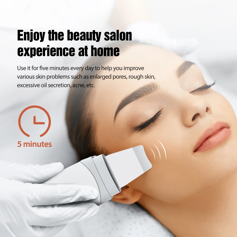 Facial Cleaner Hailicare Ultrasonic Peeling Machine Skin Care Blackhead Cleaning Device Scrubber