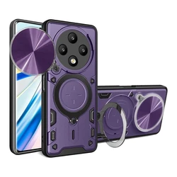 Durable Shockproof Case with Ring Kickstand & Lens Protection for OPPO Reno 12F 4G (PURPLE)