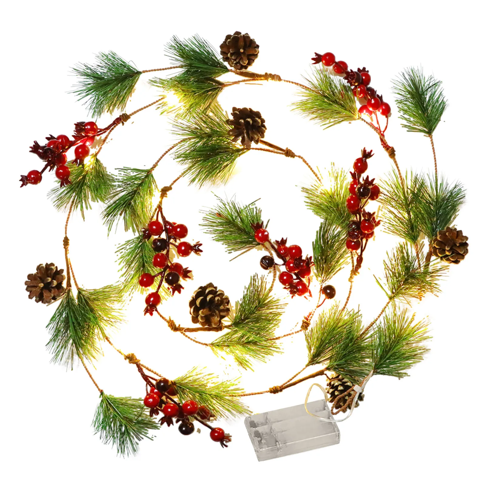 

Christmas Decoration Lights Pinecones Red Fruit LED Copper Wire Lights Christmas Rattan String Lightsdecoración hogar Party