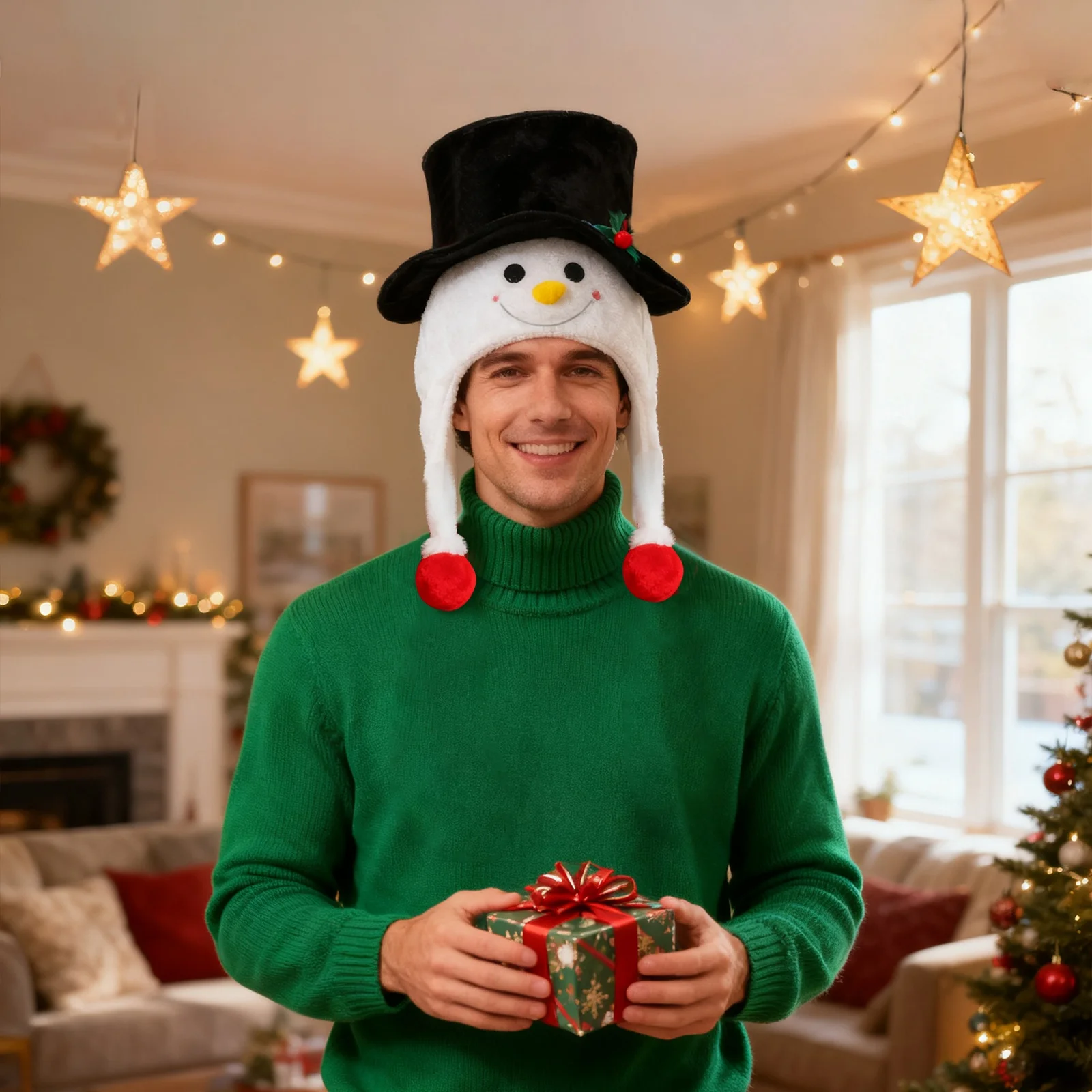 Lustige Weihnachten Schneemann Hut Kostüm Winter Weihnachten Zylinder Für Bühne Leistung Navidad Requisiten Neue Jahr Dekor – Detail 5