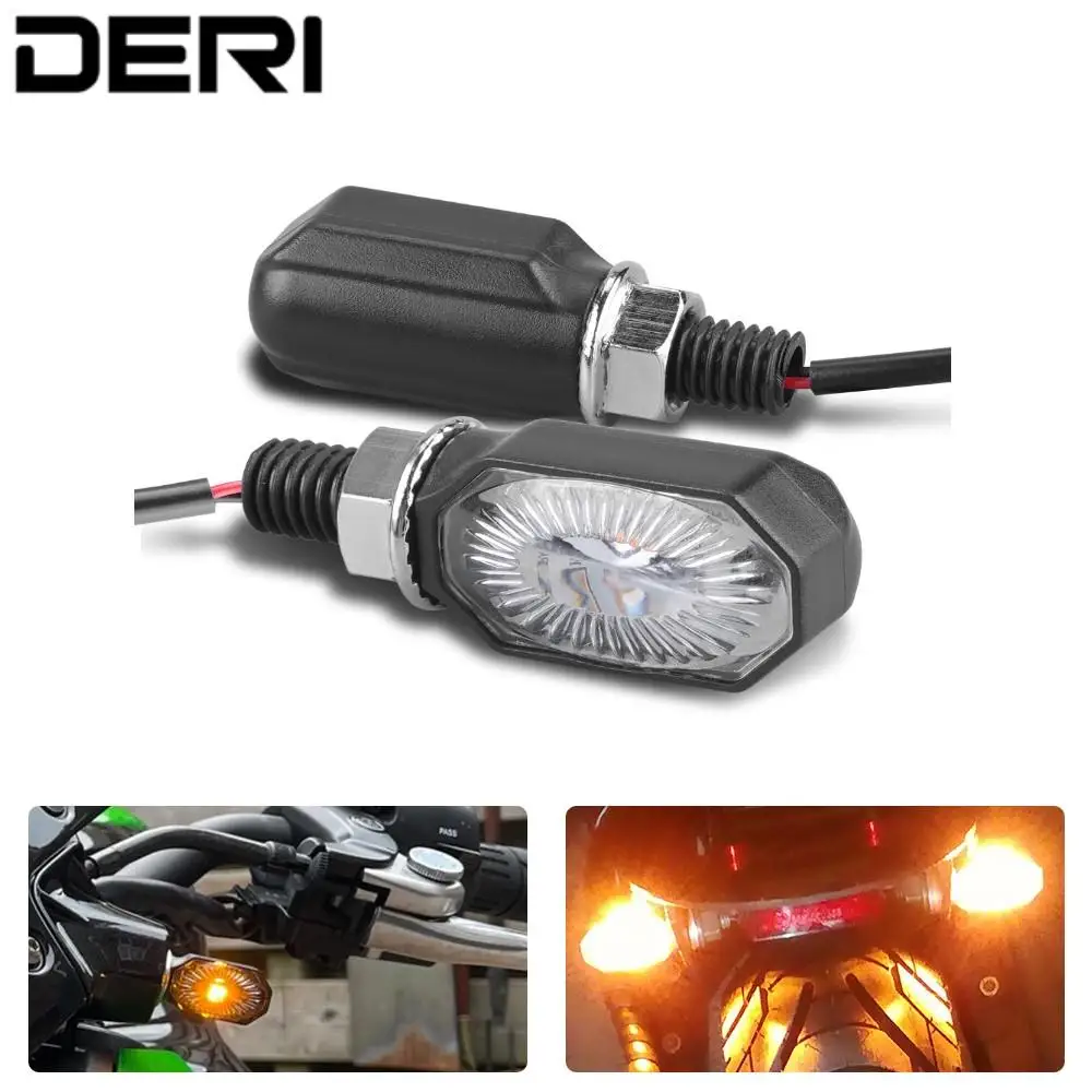 

Mini Amber Motorcycle Turn Signal Light 12V Side Direction Lamp Super Bright Taillight For Honda Suzuki Yamaha Hyosung 10mm Bolt