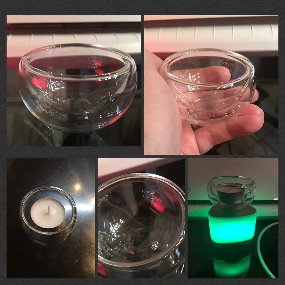 UPORS 50ML Double Wall Glass Tea Cup Insulated Teacups Handcraft Heat Resistant Chinese Kung Fu Tea Cups BPA free Food Grade 1PC