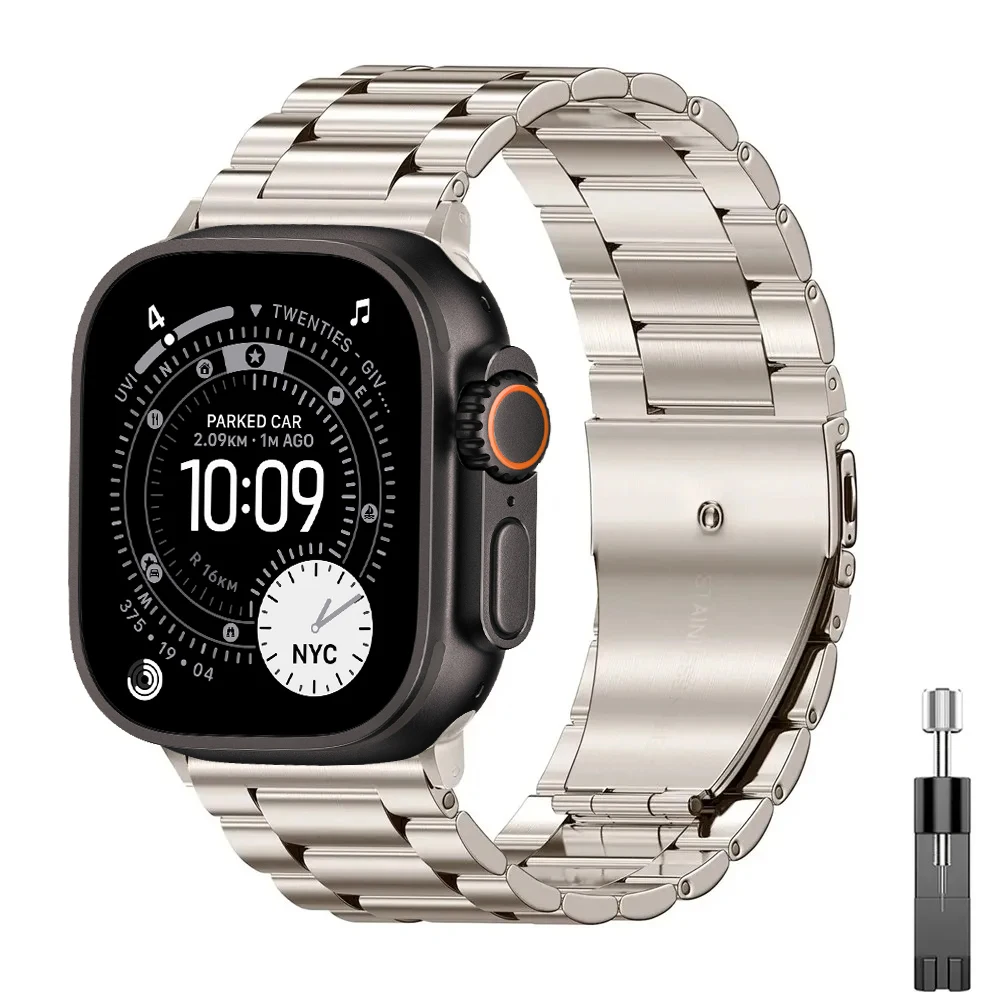 Premium Stainless Steel Watch Strap for Men - Metal Bracelet for Smartwatch