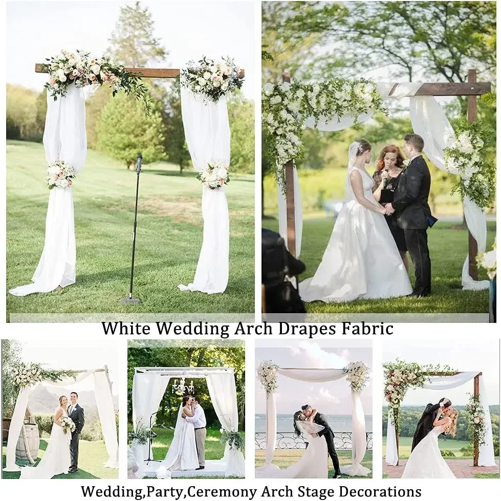 Sheer Curtain Wedding Arch Drapping Fabric Sheer Chiffon Backdrop Curtain Drapery Ceremony Reception Swag Hanging Decoration sheer curtains decor curtains