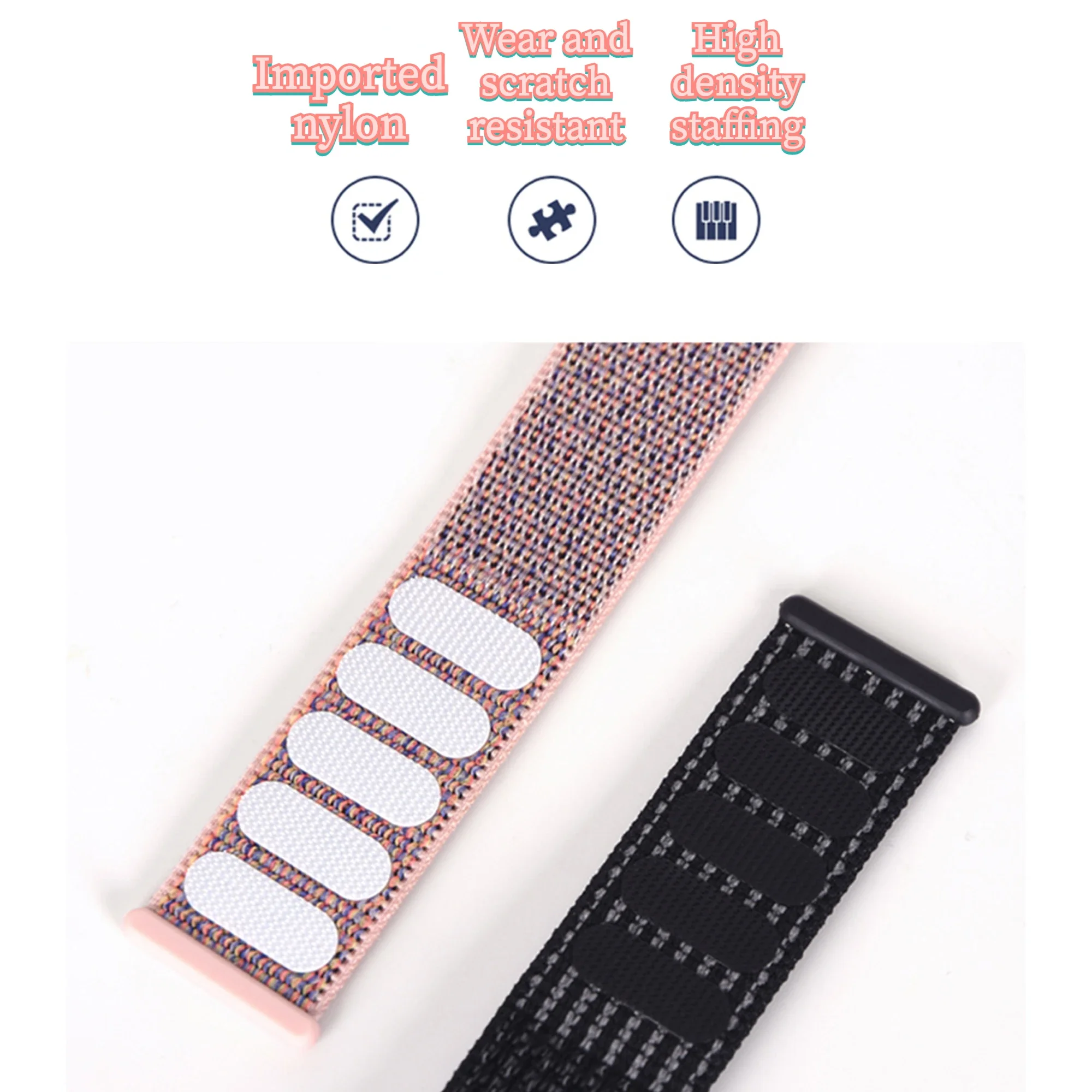 Nylon Loop Strap Woven Sports Smartwatch Wristband Bracelet