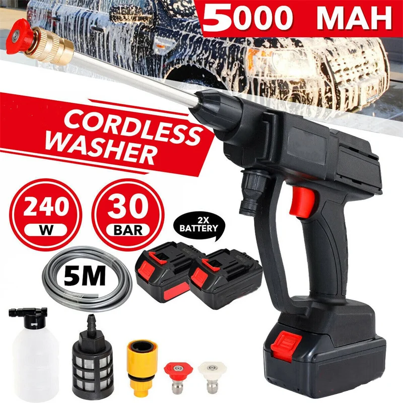 

New Cordless Pressure Washer Portable Power Cleaner With 25V 15000mAH Lithium Battery For Washing Cars/Fences/Siding RS-BAG050
