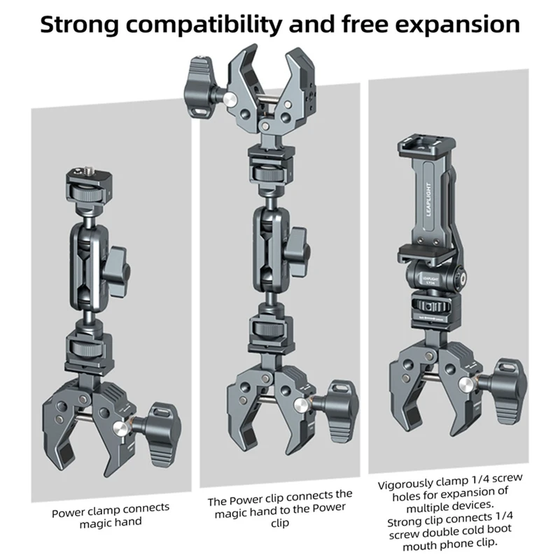 Description Picture 5 of itemMultifunctional Crab Claw Super Clamp With NATO Base Powerful Fixed Clamp For DSLR Camera Monitors Mic Led Lights Durable