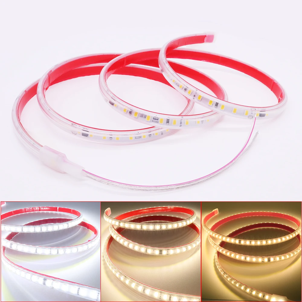 220V LED Strip 2835 120LEDs/m Flexible LED Light Tape Waterproof For Garden Home Kitchen Lighting White,Warm white,Natural white 12v led strip light 2835smd flexible tape ribbon string lamp diode 300leds 600leds 1200leds lamp light strips kitchen home decor