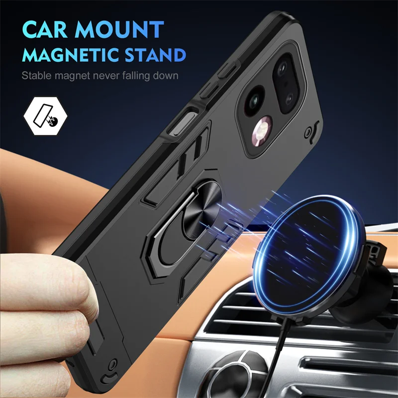 Durable Shockproof Protective Case with Ring Stand Holder