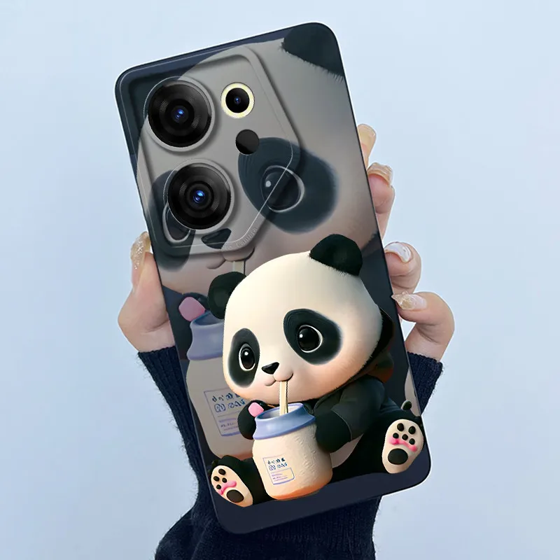 Cute Panda & Cats Silicone Soft Back Cover - Slim Anti-Scratch Protective Case