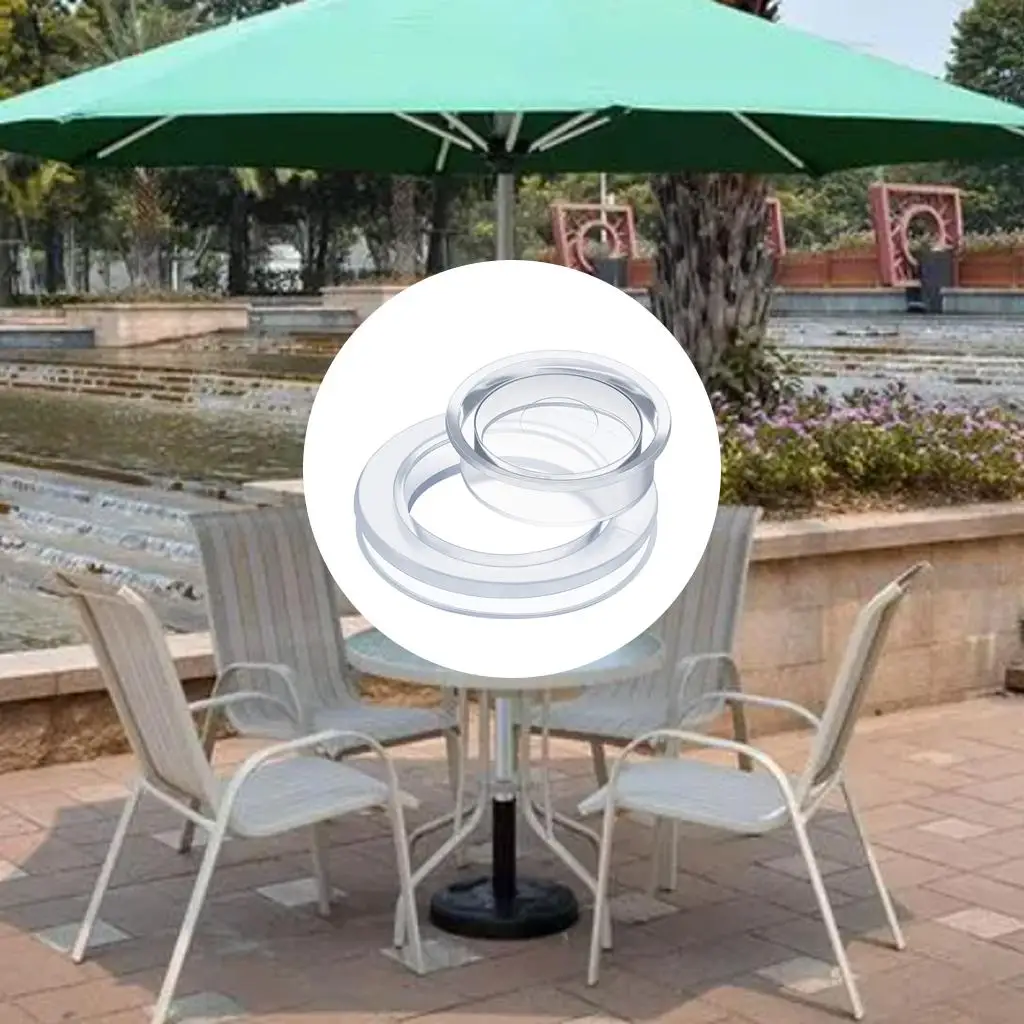 Umbrella Thicker Hole Ring Plug and Cap Set for Glass Outdoors Patio Garden Deck Table 2 Inch Clear Standard Size umbrella repair parts