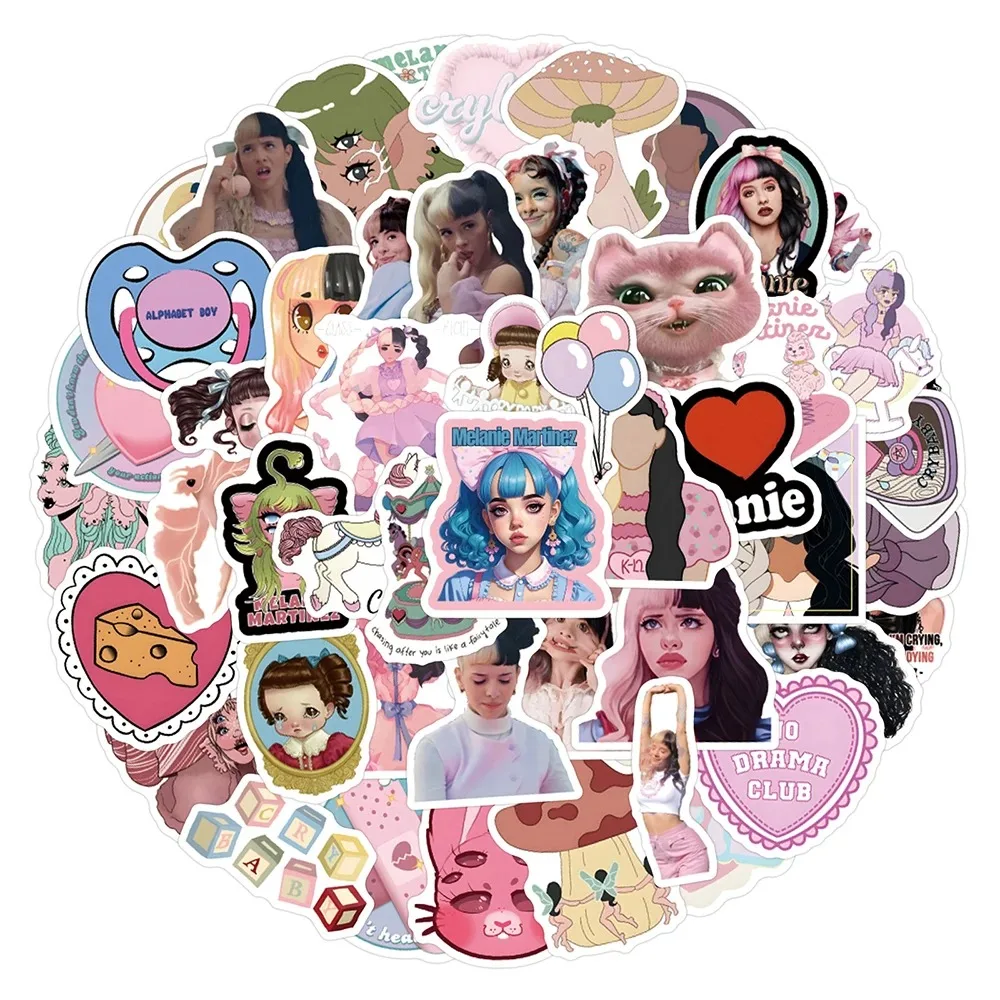 10/30/60pcs Melanie Martinez Singers Stickers DIY Decals Album Suitcase Scrapbook Phone Guitar Fridge Car Sticker Decoration Toy decorative stickers,self adhesive stickers,custom stickers,stationery stickers,adhesive stickers,diy scrapbooking accessories