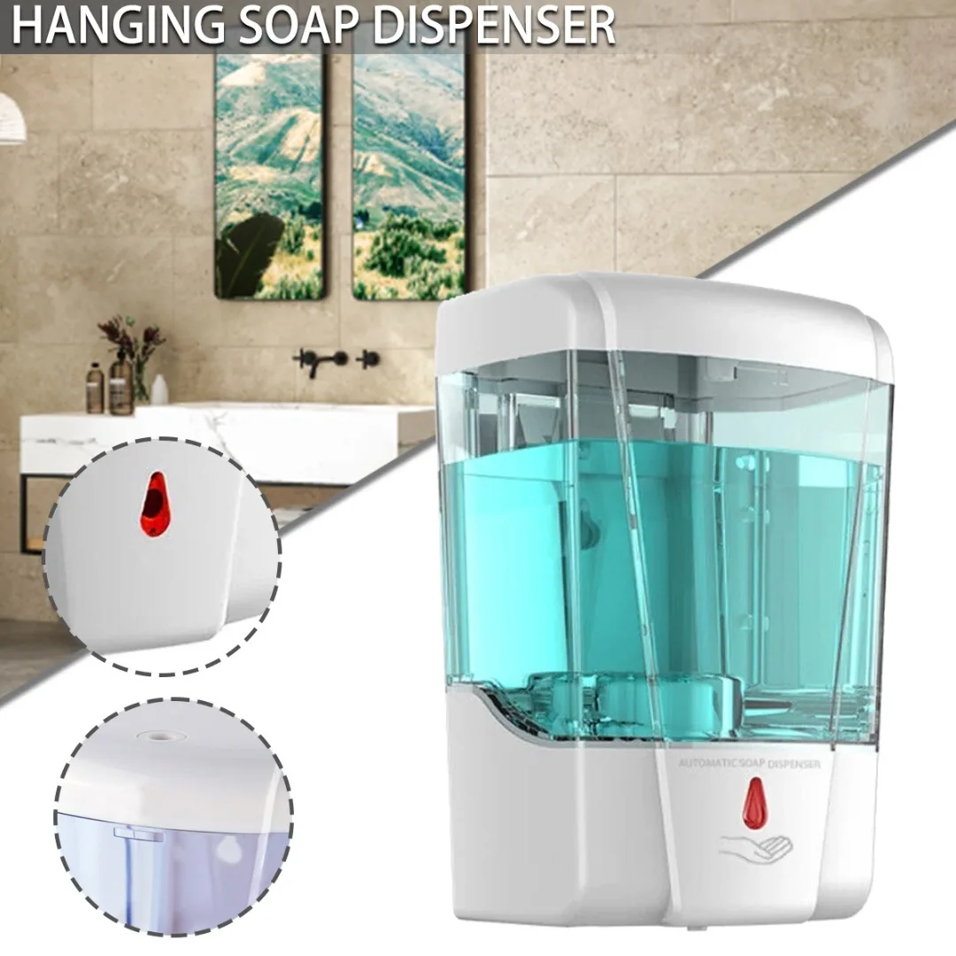 

700ml Wall-Mount Automatic Sensor Soap Dispenser Touchless Washing Hand Lotion Liquid Dispenser Bathroom Shampoo Storage Machine