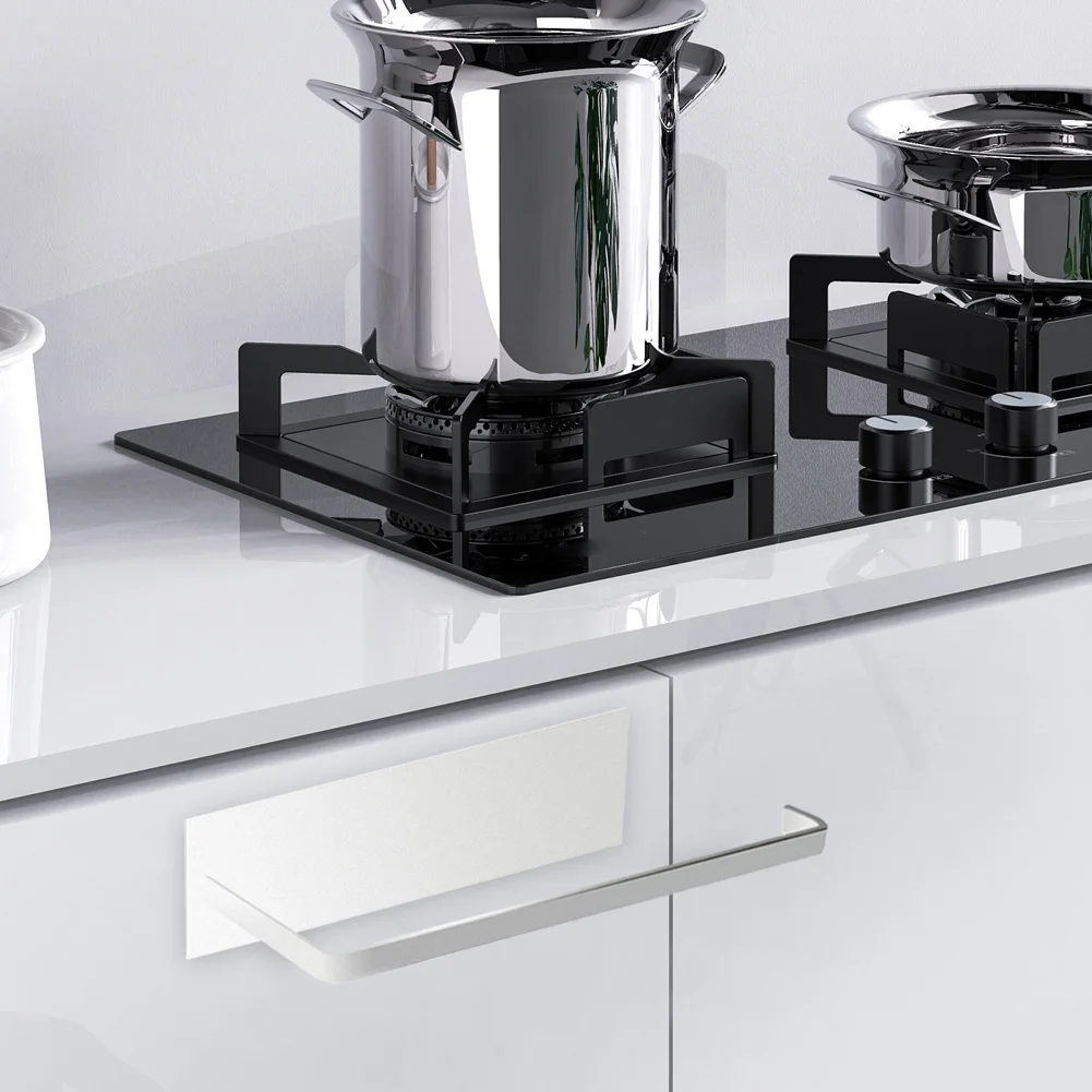 Magnetic Paper Towel Holder Paper Towel Rack Wall Mount Metal Tissue Stand Punch Free Strong Magnet Backing for Kitchen Bathroom