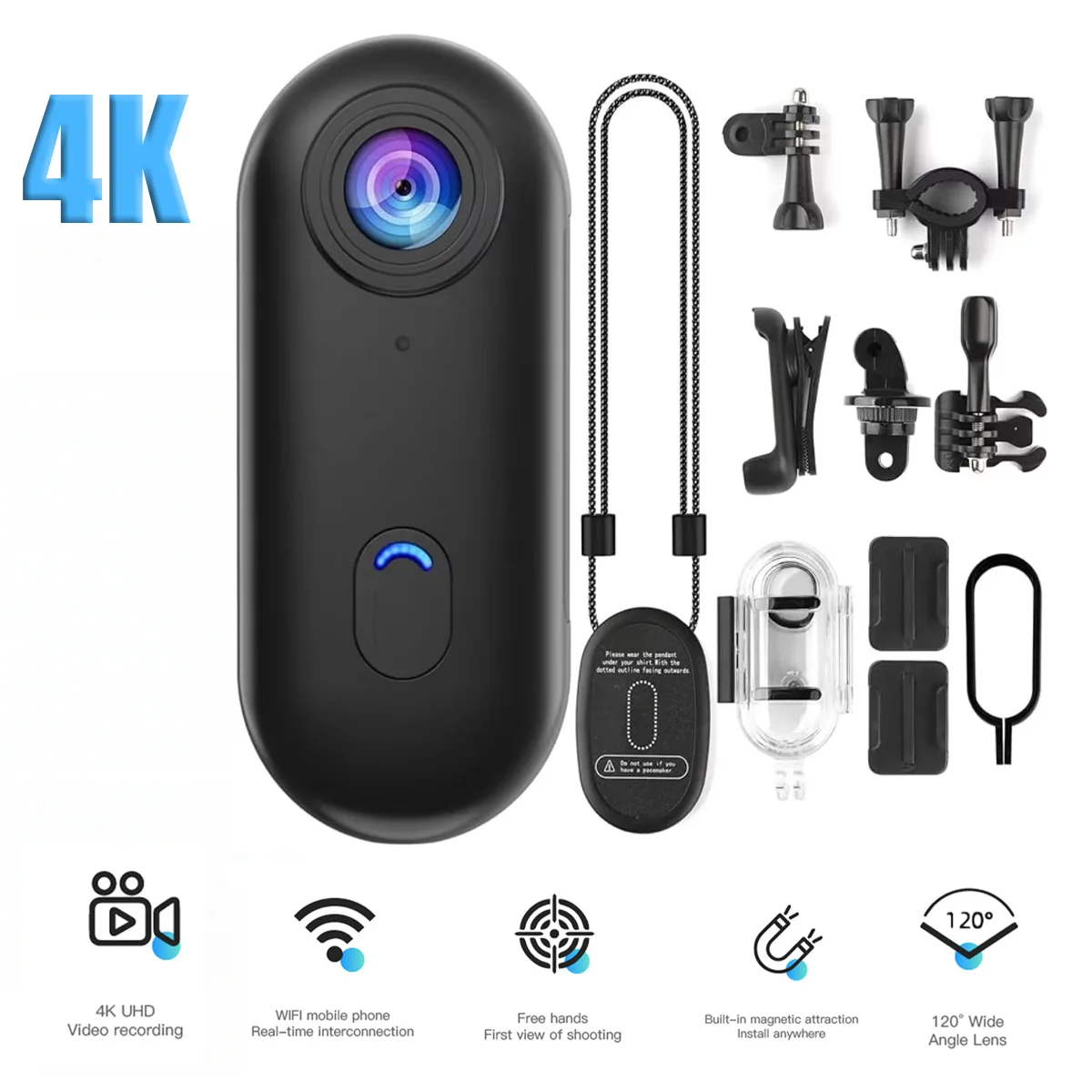 Mini Vlogcamera Mini Vlog Camera 4K HD With WiFi Wireless Portable Action Body Cam For ...
