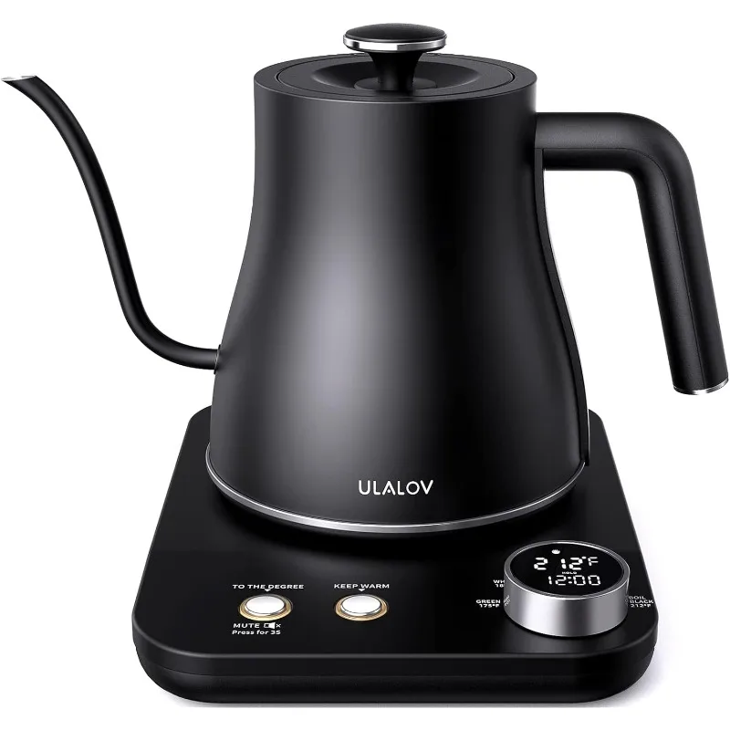 

Ulalov Electric Gooseneck Kettle Ultra Fast Boiling Hot Water Kettle 100% Stainless Steel for Pour-over Coffee & Tea