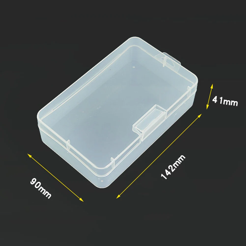 Przezroczyste pudełko do przechowywania prostokątny uchwyt na plastikowa nakrętka 18.5x9.5x3.7cm pojemnik Organizer na elementy elektroniczne