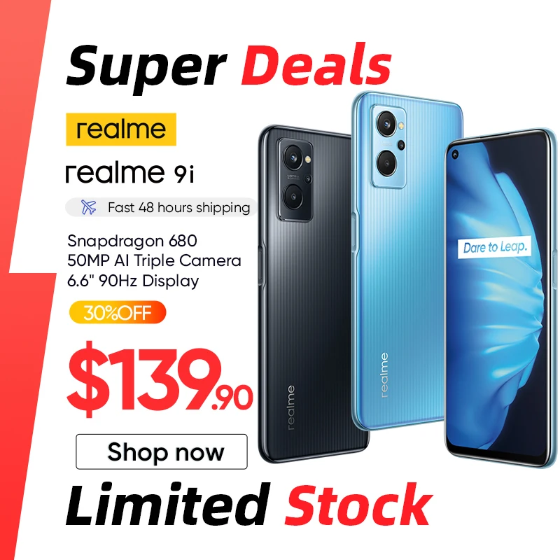 Realme 9i teléfono inteligente versión Global, Smartphone con Snapdragon 680,...