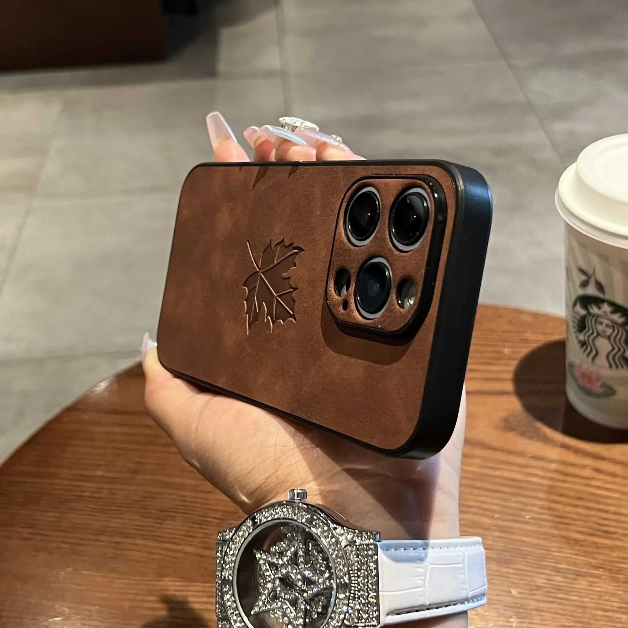 Premium Leaf Design Matte Phone Case - Luxury Cortex Collection