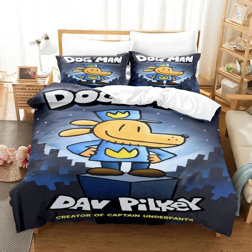 3D Print Cartoon Dog Man Bedding Set Quilt Bed Cover Comforter Duvet Cover Pillow Case 2-3 Pieces Sets Kids Adult Bedroom Decor 6