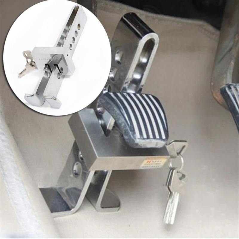 Car Lock Auto Universal 7 Holes Brake Pedal Lock Security Steel AntiTheft Tool Throttle