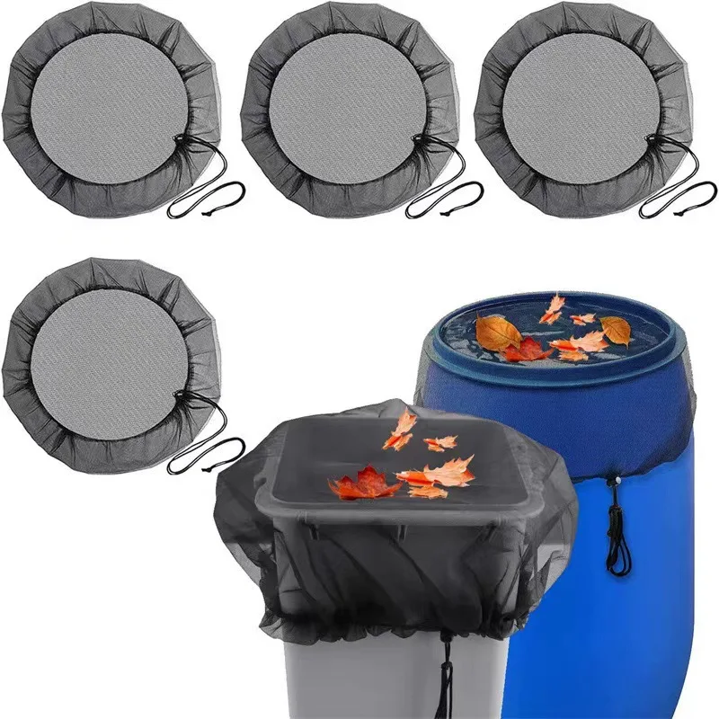 Rain Barrel Cover 60/80/85/90/95/100CM Mesh Cover Netting for Rain Barrels Water Collection Buckets Cover Water Tank Protection Lid Gardening Tool
