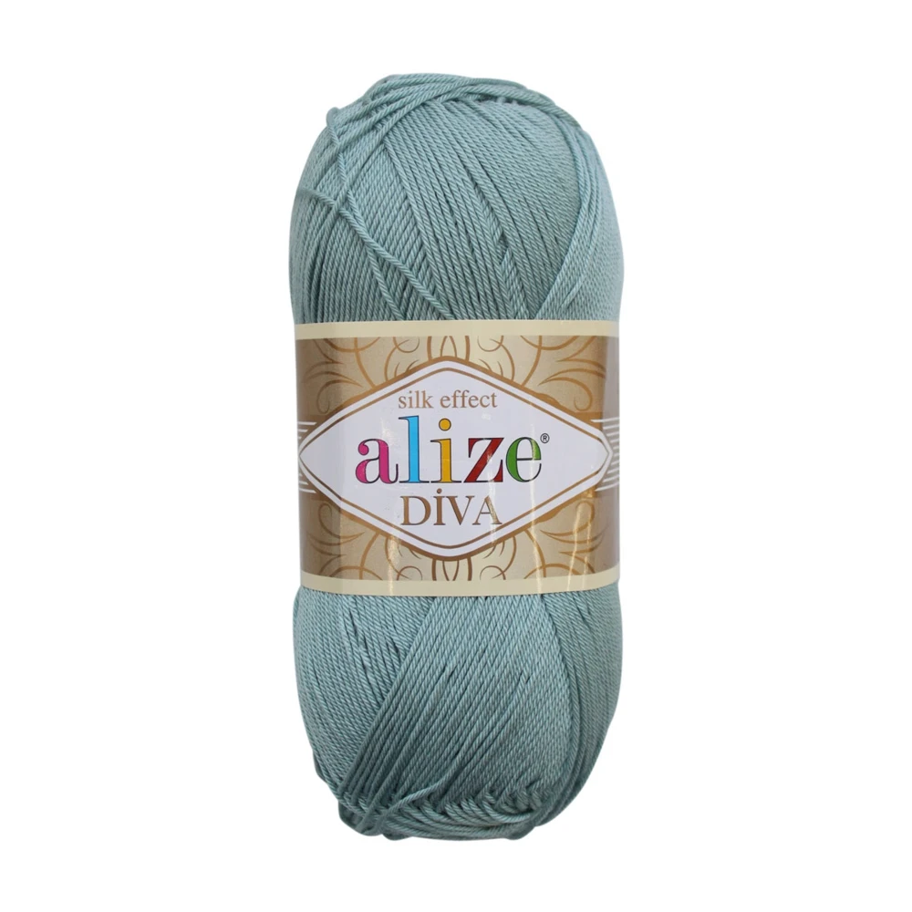 Alize Diva Yarn Hand Knitting Yarn 100% Microfiber Acrylic Yarn Alize Diva Silk-Effect Thread Crochet Art Lace Craft Lot Of 3 Strands 400g 1314yds Color (350 - Sea Blue