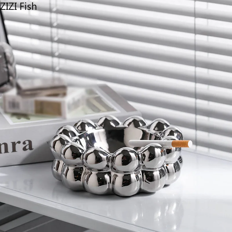 Creative Bubble Ball Circle Ashtray Ceramic Ash Tray Office Table Smoking Accessories for Weed Ashtrays Gift for Boyfriend