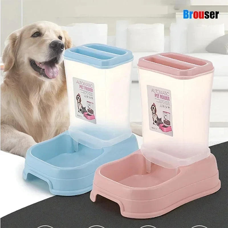 

Large capacity pet feeder small dog food bowl 1.5-liter automatic feeding machine for pet feeding dry feed