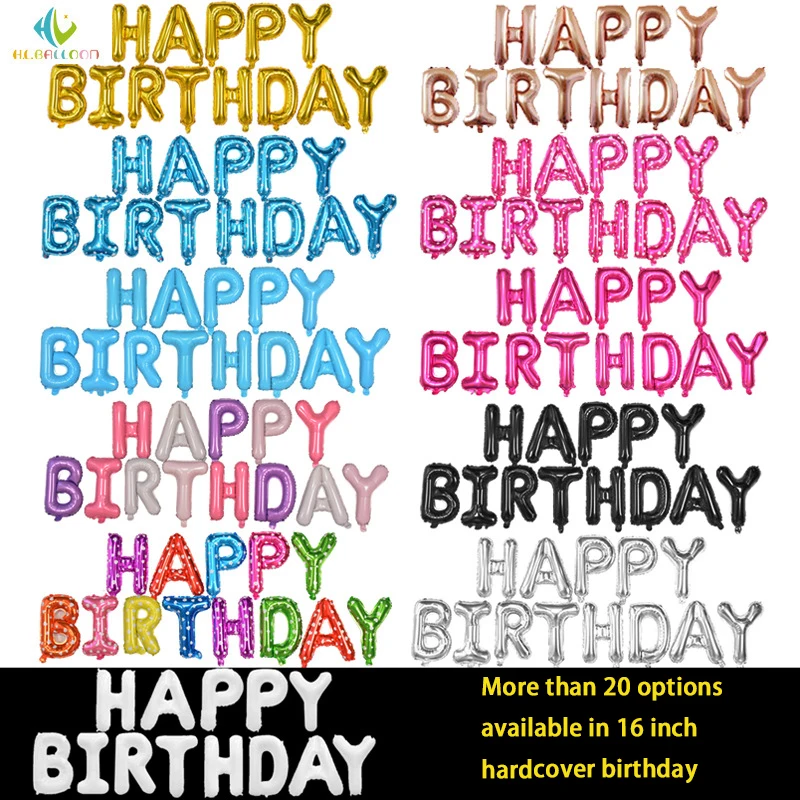 

16" HAPPY Birthday Party Balloon First Baby Shower Decoration Anniversary Commemorative Aviation Global Children's Toy Supplies