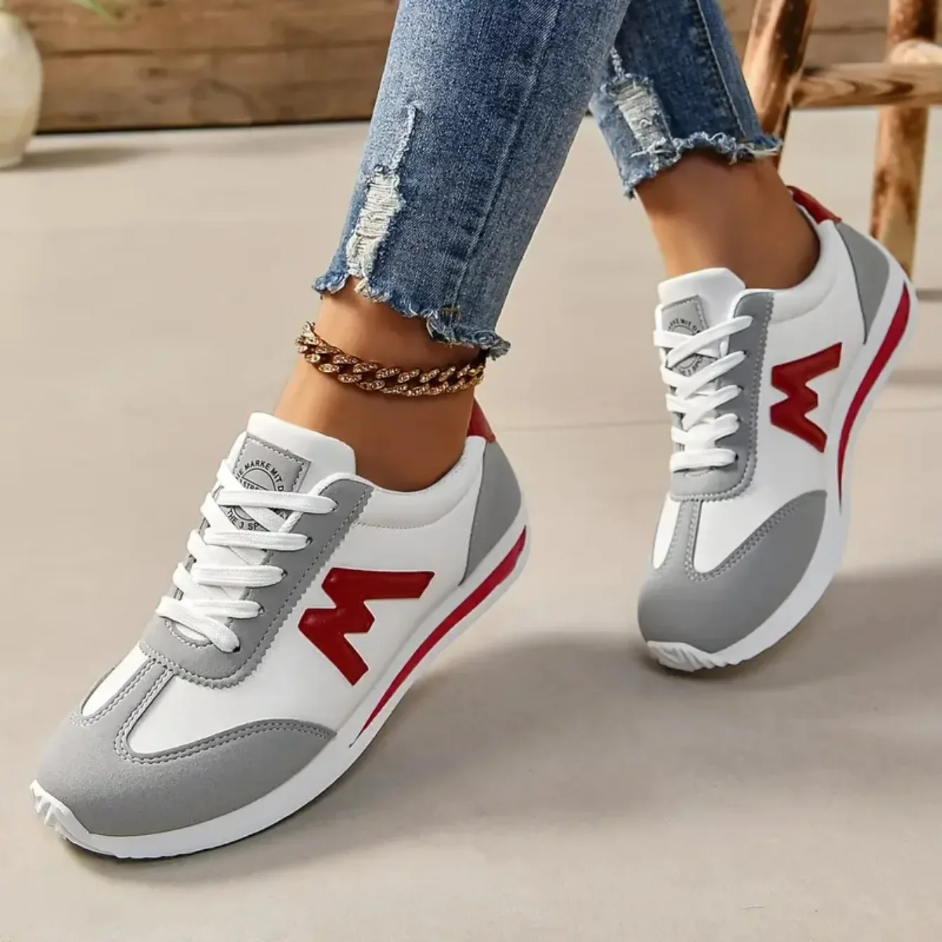 Women Designer Sneakers Round Head Deep Mouth Light Sneakers Versatile Breathable Cross Lace Casual Zapatos De Mujer