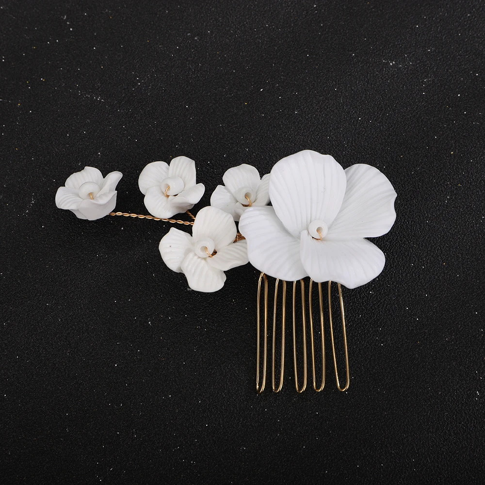 Small White Flower Bride Hair Accessories Trendy Girlfriend Headdresses Wedding Head Jewelry 3 Colors Women Tights On The Head