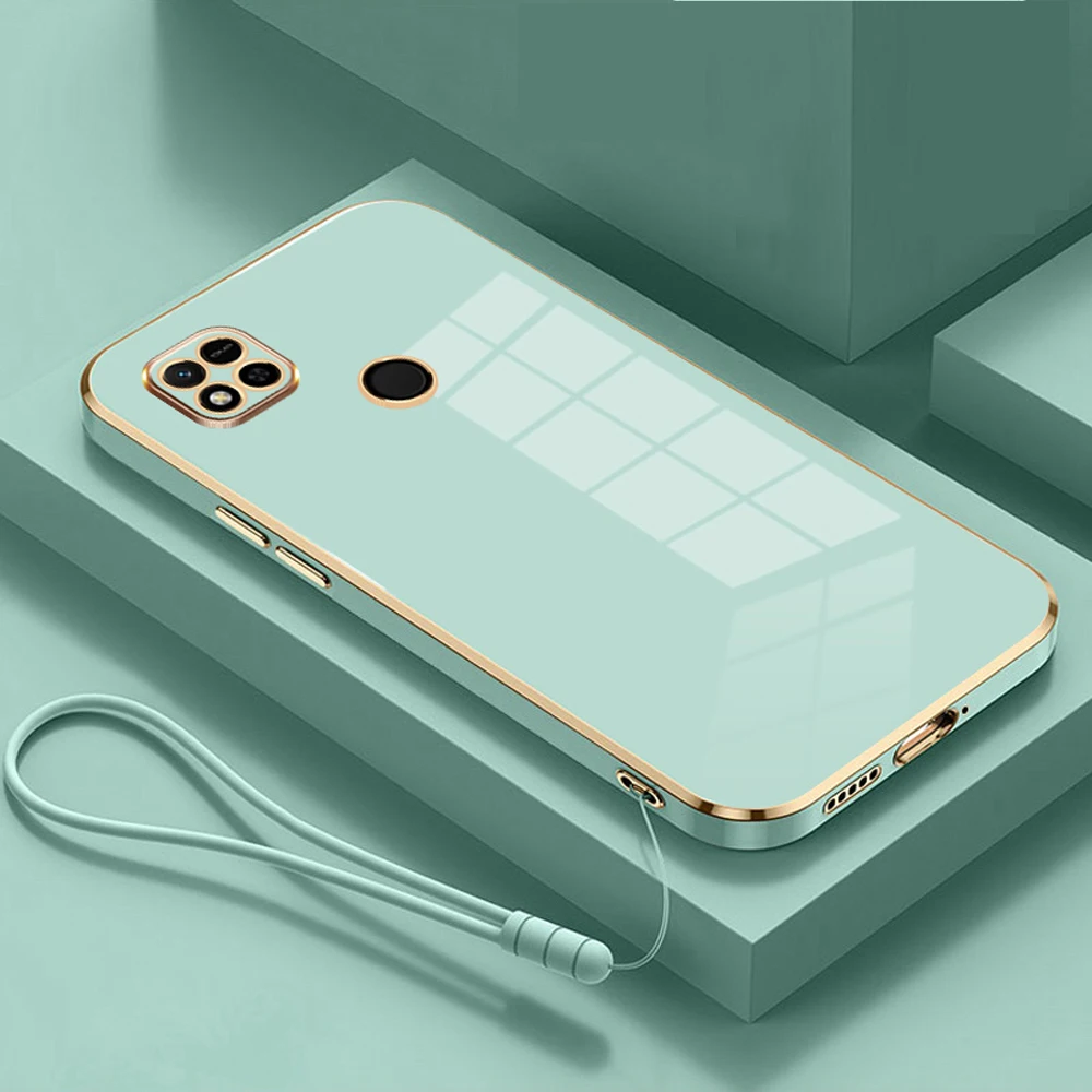 Чехол для Xiaomi Redmi 10A, Роскошный чехол для телефона Redmi 9C с квадратным покрытием, чехол для Redmi 9C NFC 10A, противоударный силиконовый чехол для задней панели M2006C3MNG