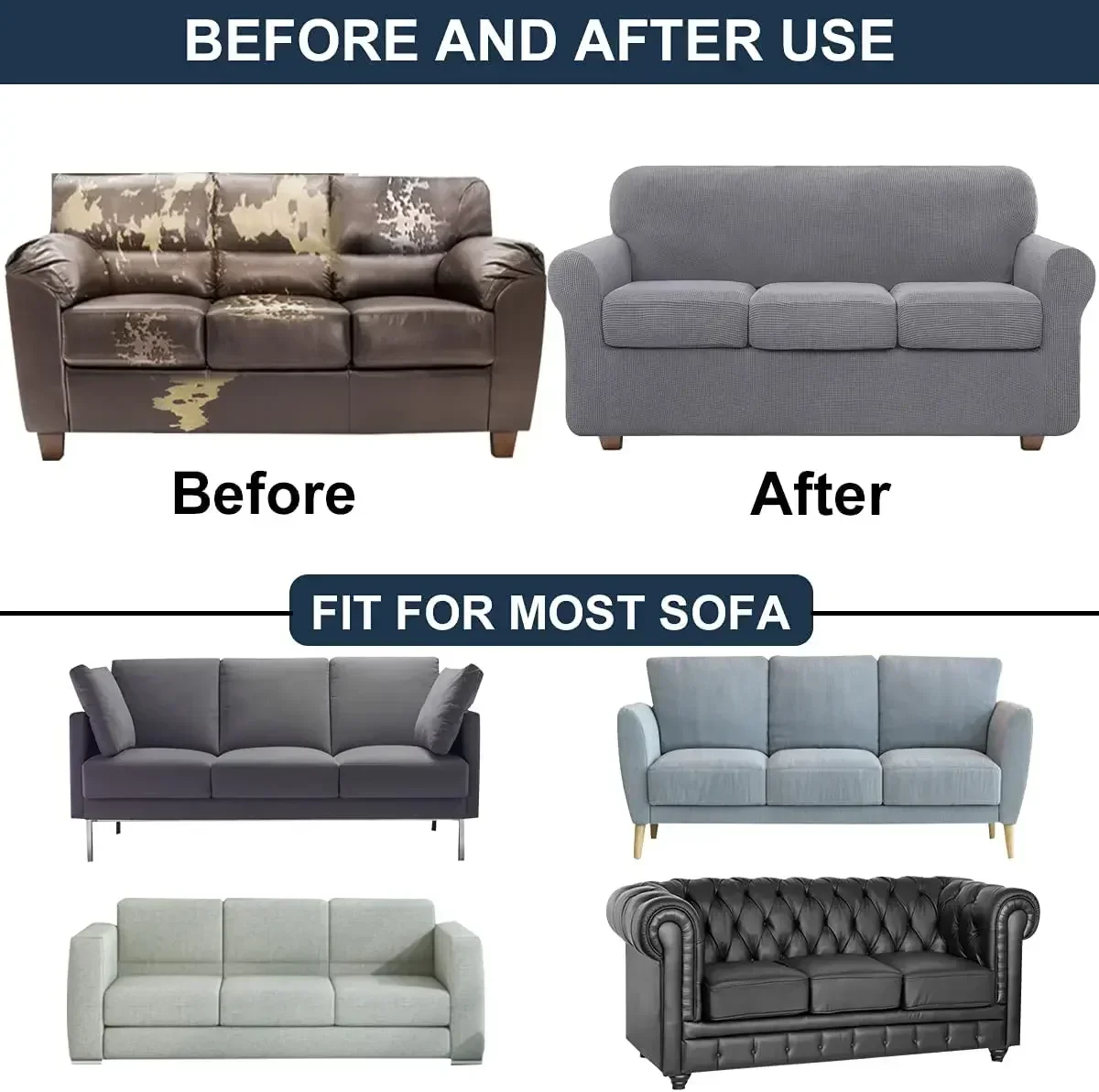 Elastic Jacquard Sofa Cover Cushion Cover Furniture Protector for Living Room Pets Kids Stretch Washable Removable Slipcover 6