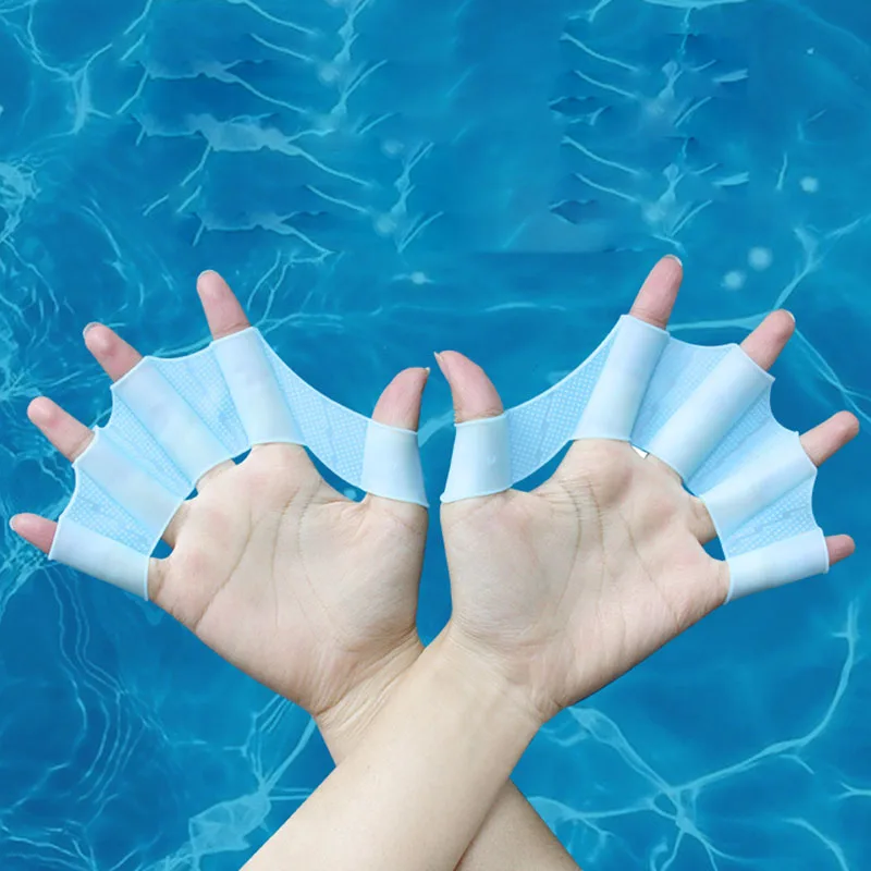 Swimming Hand Fins Flippers Finger Webbed Gloves Paddle Unisex Frog Type Silicone Girdles Water Sports Accessories
