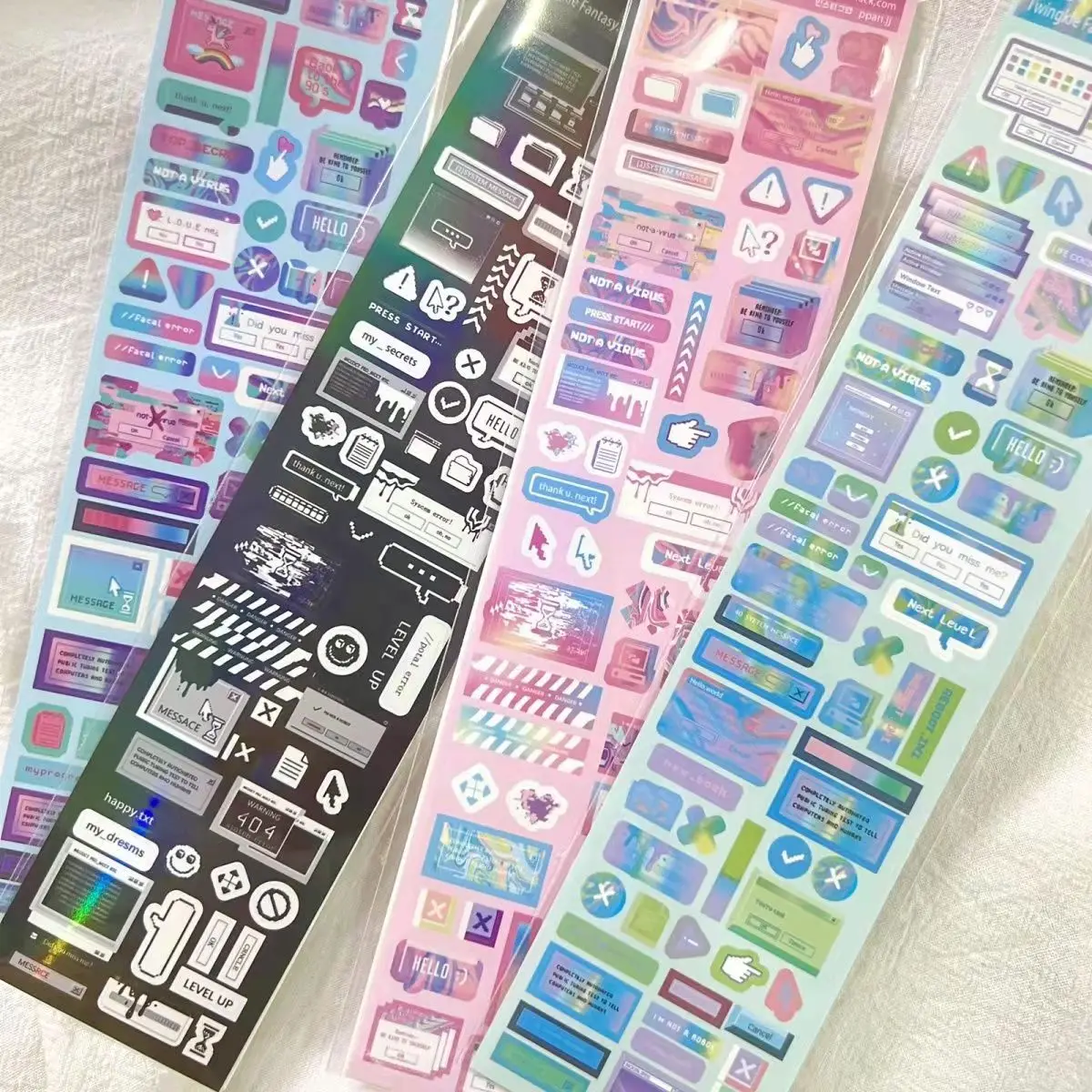 Creative Movie Dialog Box Laser Sticker Diary Scrapbooking Handmade Idol Card Deco Planning Decorative Sticker Korean Stationery