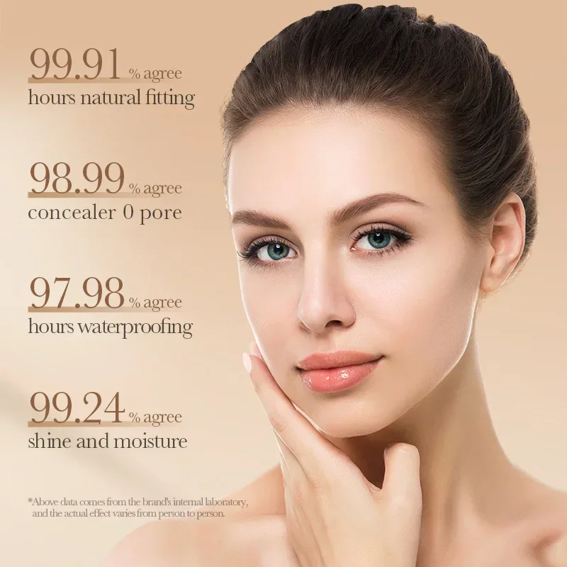 BIOAOUA Whitening Concealment Liquid Foundation 30ml Smooth Flawless BB Cream Long Term Makeup Retention Base Cream Makeup 5