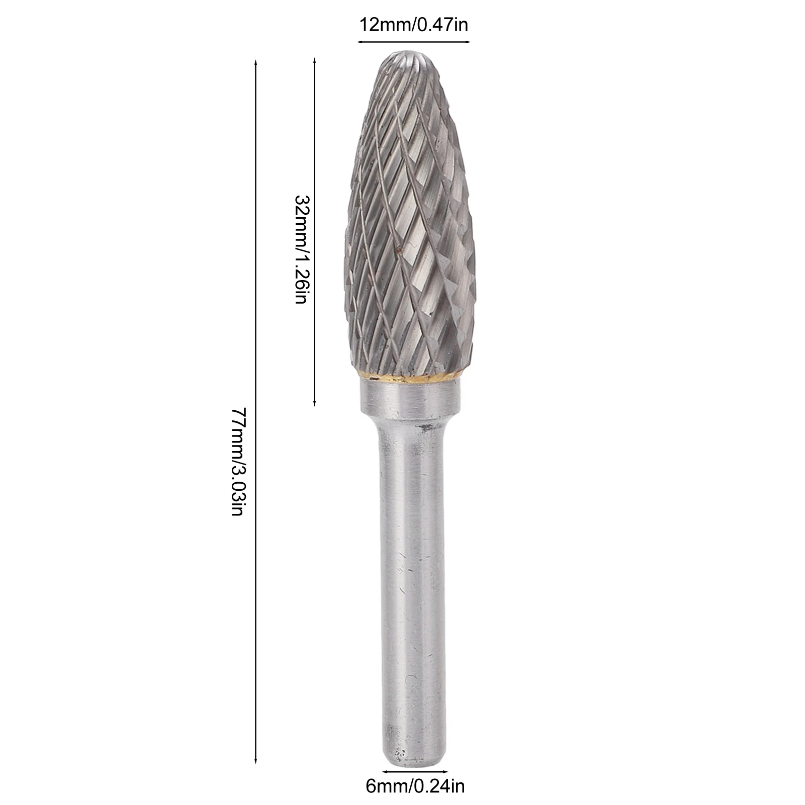 Carbide Rotary Burr Carbide Rotary File Double Cut Burr File Tree Shape Multipurpose for Aviation Automobile Ship