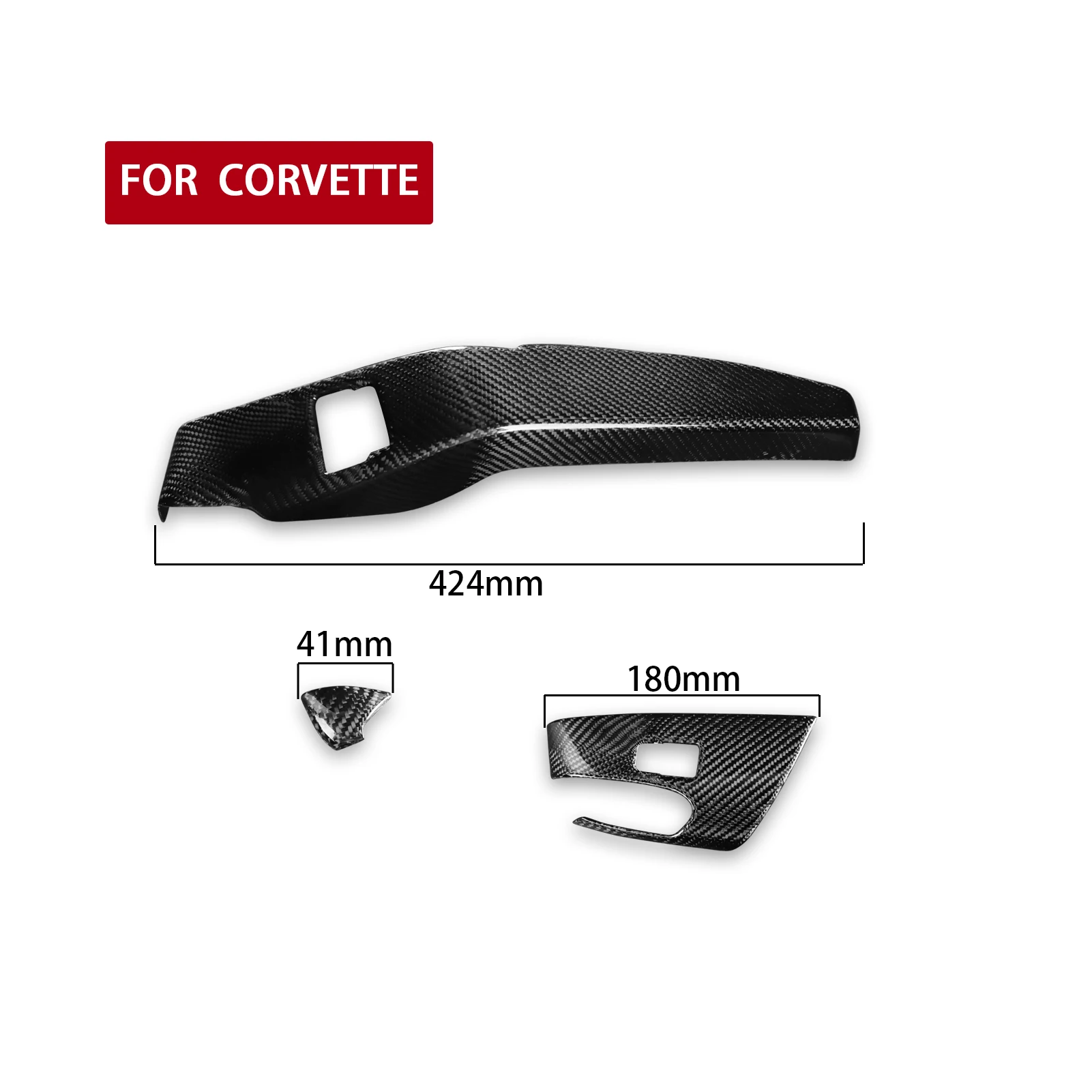 Electric Glass Window Lifting Switch Cover Trim 3Pcs Wet Carbon Fiber For Chevrolet Corvette 2014-2019 Car Interior Refitted