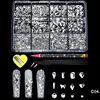 12 Grids White Clear different shaped Crystal Sleek Rhinestone 3D Manicure Nail Art Decoration Charms Jewelry sp0577 4
