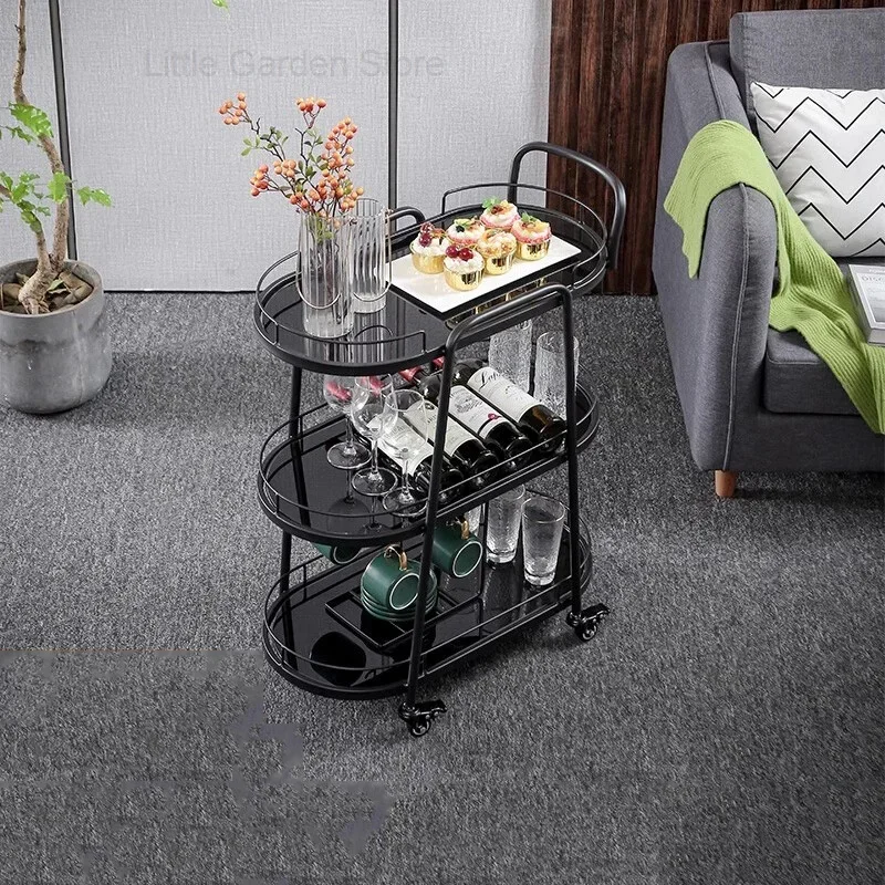 Bar Cart Trolley Organizer 3 Tier Rolling Beach Tea Utility Kitchen Island Shopping Stair Climbing Archivadores Dining Room Sets