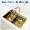 YCRAYS Golden Nano Multifunctional Kitchen Sink 4 Mode Waterfall Faucet Large Single Bowl Soap Dispenser Pure Tap Cup Washer 3