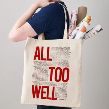 1 borsa tote All Too Well, borsa tote Taylor, borsa per libri, TS Merch, borsa per la spesa, borsa a tracolla, borsa di tela, regalo di compleanno di Natale