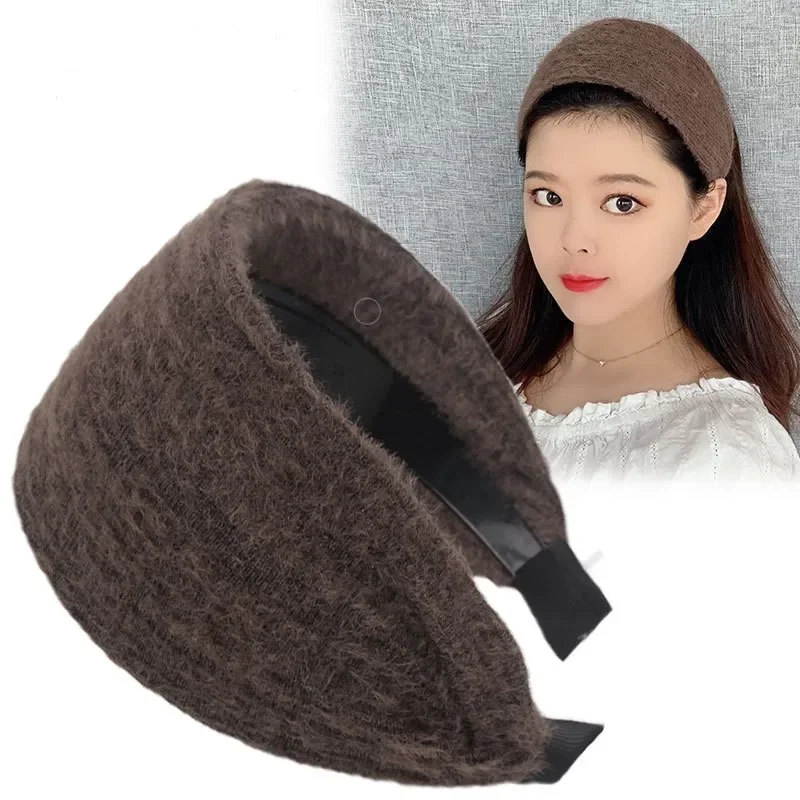 Autumn and Winter Wide-Brimmed Wool Headband Female Elegant Graceful Toothed Hairpin Warm  Accessories Hair Bands for Women knitted wool headband age reducing hair band wide edge toothed face washing barrettes hair accessories for women diademas