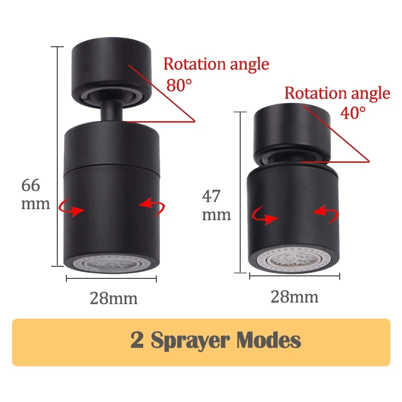 Dual Function 360° Swivel Anti-Splash Faucet Aerator with Water Filtering Nozzle