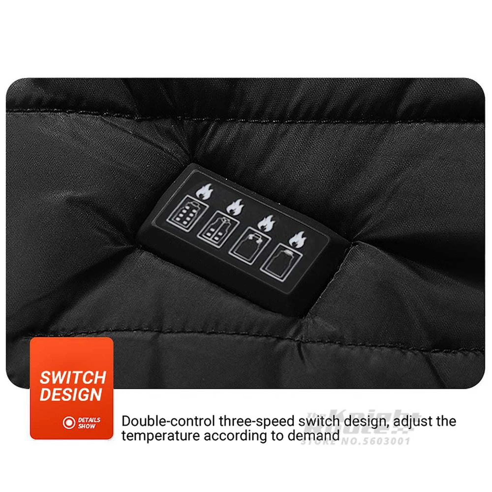 19 Areas Self Heating Vest Men's Women's USB Heated Washable Winter Heating jacket heated jacket
