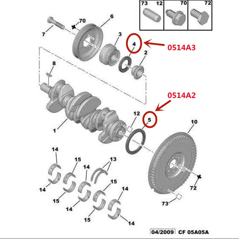 Crankshaft Oil Seal 0514A2 0514A3 Suitable for Peugeot 106 206 207 208 301 307 308 T73 Citroen C4