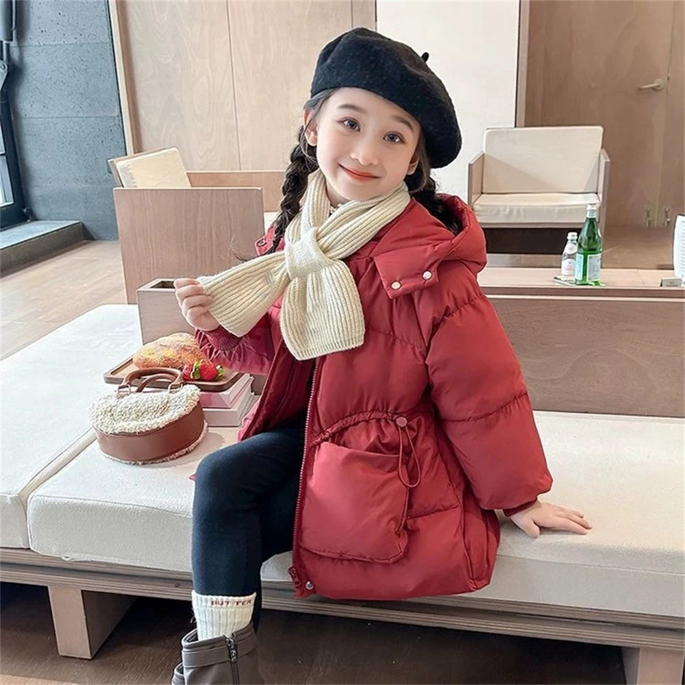 여아용 면 코트 겨울 신상 2026 아동 서양식 두꺼운 면 코트 따뜻한 여자  겨울옷 면 코트