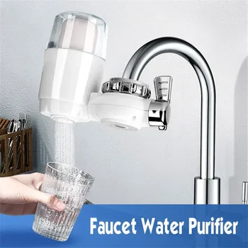 Depuratore d'Acqua per Rubinetto Domestico con Filtro Ceramico, Purificatore d'Acqua a 5 Strati, Elemento Filtrante Lavabile